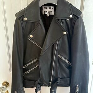 Walter Baker Black Leather Biker Jacket